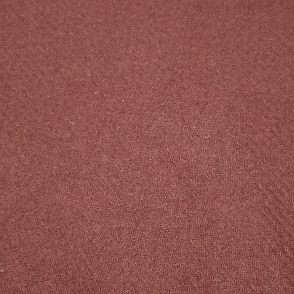 70s VTG 1yd+ Wool Woven Fabric Twill Harvest Red Orange